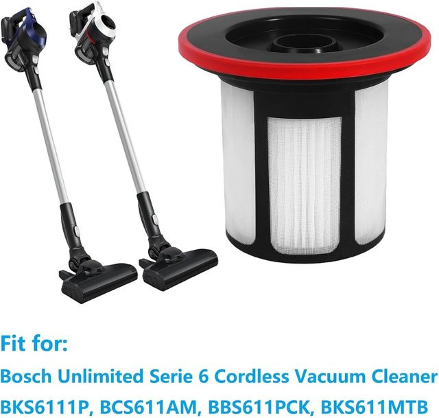Bosch Unlimited 6 Filterzubehör Ersatzteile für Akku Staubsauger BCS611AM BKS6111P in Weiß - Bild 1