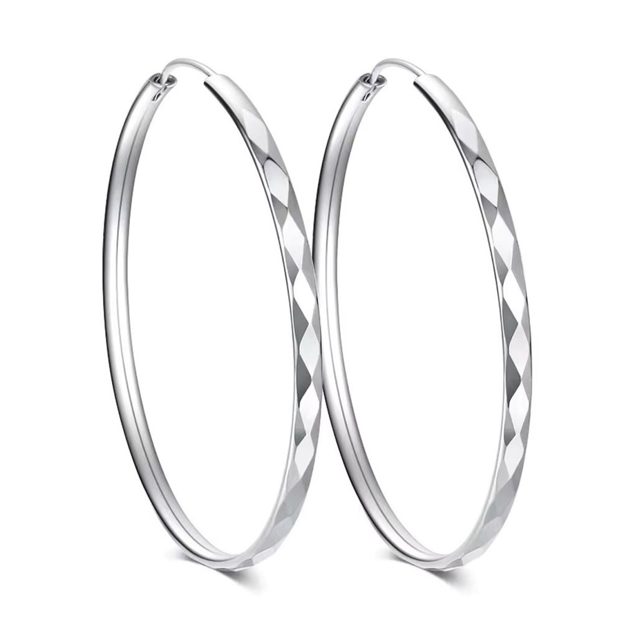 Creolen 925 Silber, diamantförmig, Damen - Bild 3