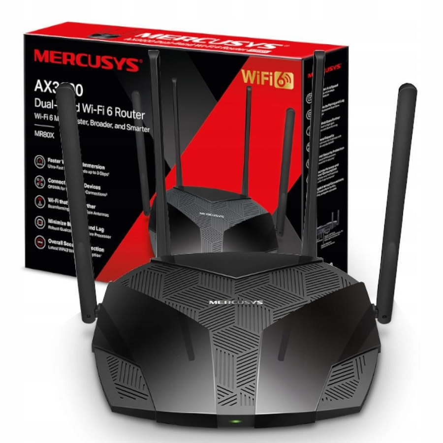 Mercusys MR80X Wi-Fi 6 Router in Schwarz - Bild 2
