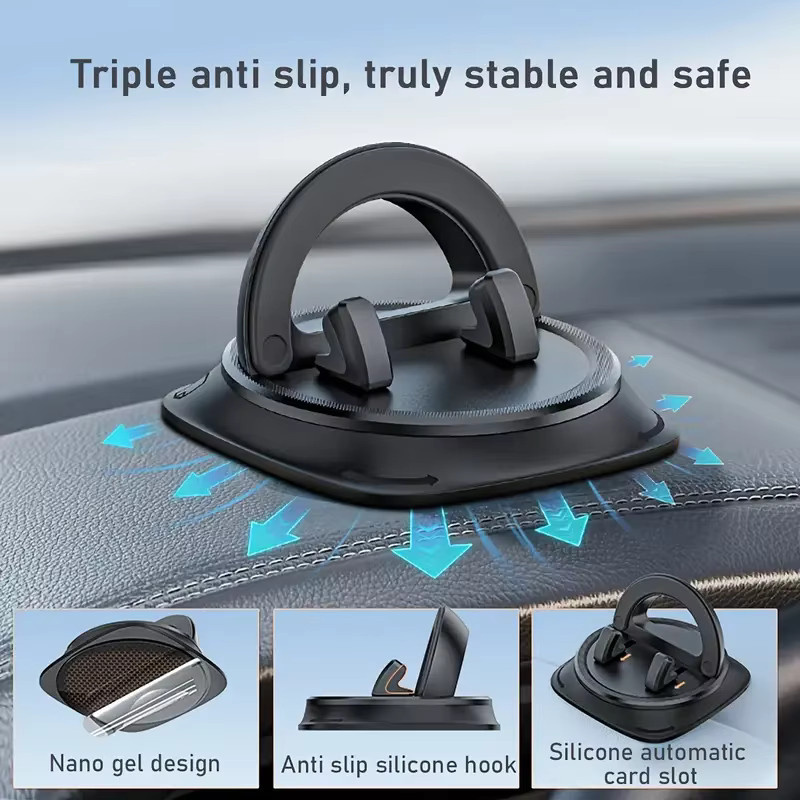 XMSJ Autotelefonhalter für das Armaturenbrett mit 360 Grad Rotation und Silikon-Anti-Rutsch-Pad in Schwarz - Bild 3
