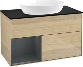 V&B Waschtischunterschrank Finion 100 in Eiche lackiert, B/T/H: 100 x 50,1 x 50,1 cm - Bild 1