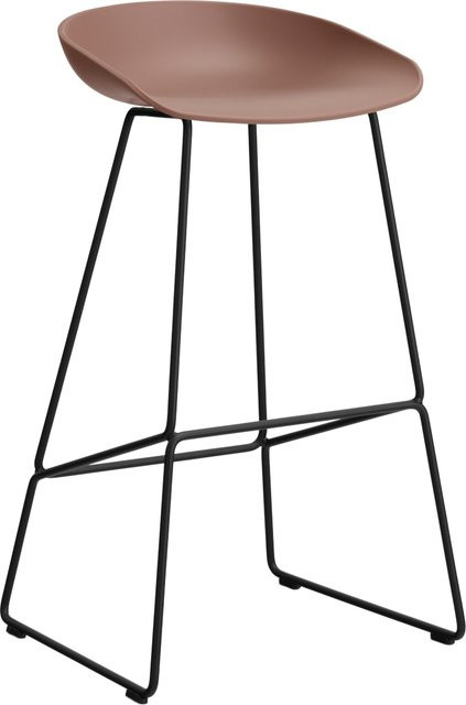 HAY About A Stool AAS 38 Hocker in Rot mit Stahlgestell und Polypropylen-Sitzschale - Bild 1