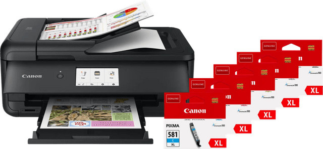 Canon PIXMA TS9550a Inkjet-Multifunktionsgerät mit XL-Reservepatronen in Schwarz - Bild 1