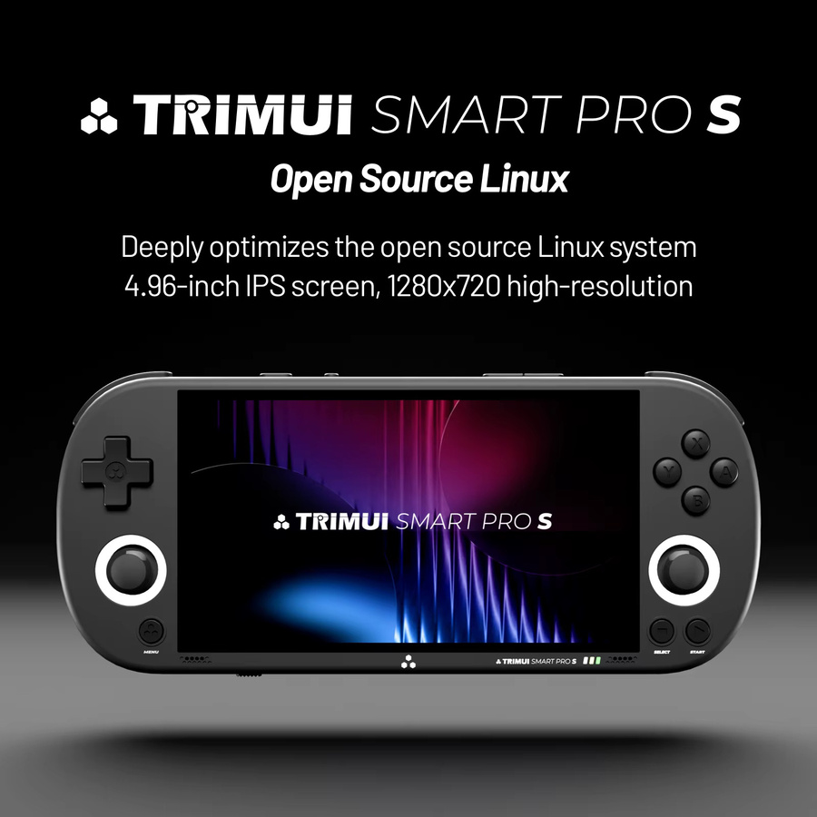 Trimui Smart Pro S Handheld-Spielkonsole in Grün mit 4,96 Zoll IPS Display und 1280x720 Pixeln - Bild 2