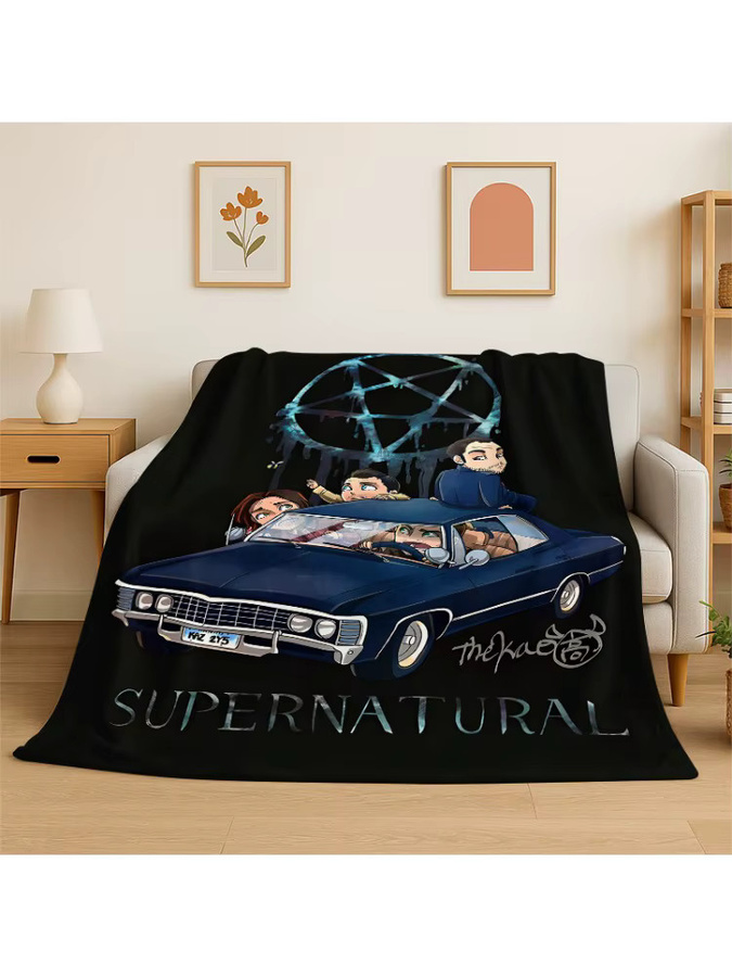 MINISO Flanelldecke Supernatural Dean Sam Schwarz - Bild 2