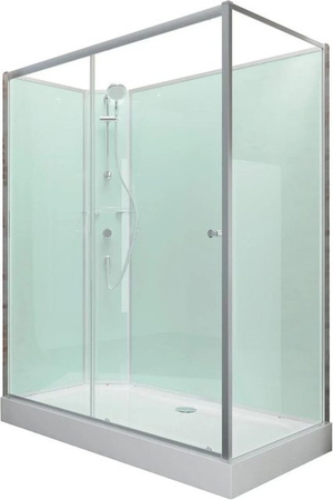 Schulte Komplettduschkabine Ibiza mit Duschpaneel in Hellgrün und Transparent, B/T/H: 90 x 120 x 204 cm