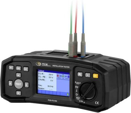 PCE Instruments Installationstester PCE-ITE 55B nach VDE-Norm 0100 in Schwarz - Bild 1