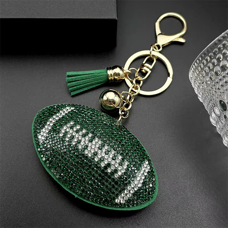 AFAWA Anhänger Rugby-American-Football, Messing, Kristall, Gold, Unisex - Bild 2