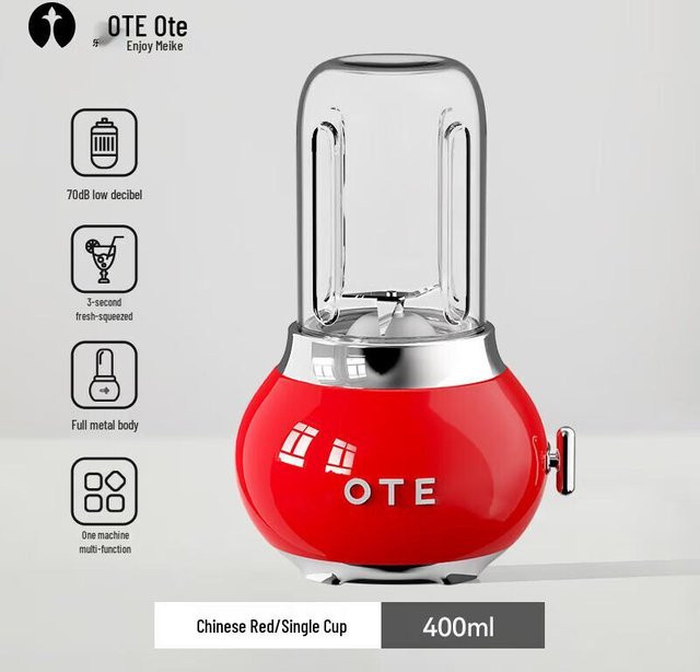 OTE Multifunktions-Saft- und Kaffeetassen-Set mit Deckel aus Edelstahl und Kunststoff in Rot - Bild 1