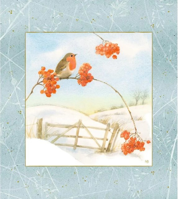 Wandkalender Wintermorgen mit Rotkehlchen in Multicolor - Bild 1
