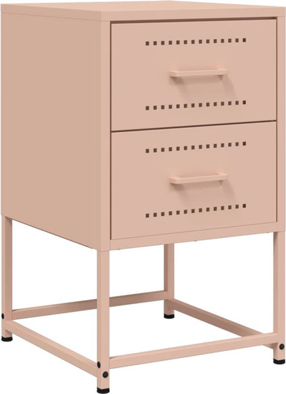 Vidaxl Nachttisch aus Stahl in Rosa im Industrial Design, B/T/H: 36 x 39 x 60,5 cm - Bild 1