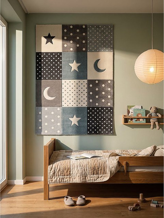 Kinderteppich Kurzflor Blau Kadima Design B: 160 cm, T: 230 cm