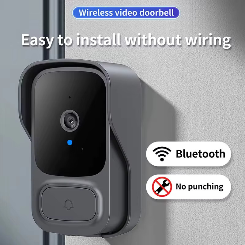Tuya WiFi Türklingel mit Cloud-Speicher und visueller Türspion-Funktion in Schwarz - Bild 3