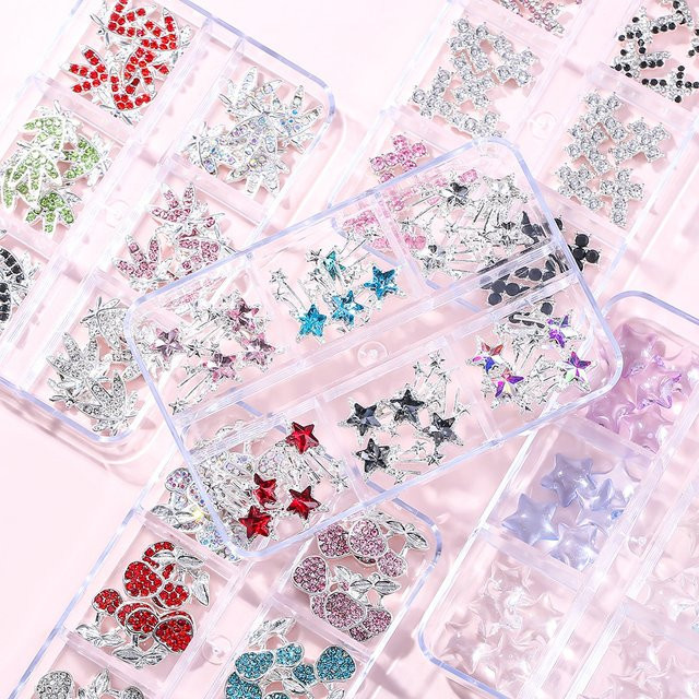 MAGT Nagelkunstset mit Glitzer und Strass, Kirschen, Schmetterlinge, Kreise - Bild 1