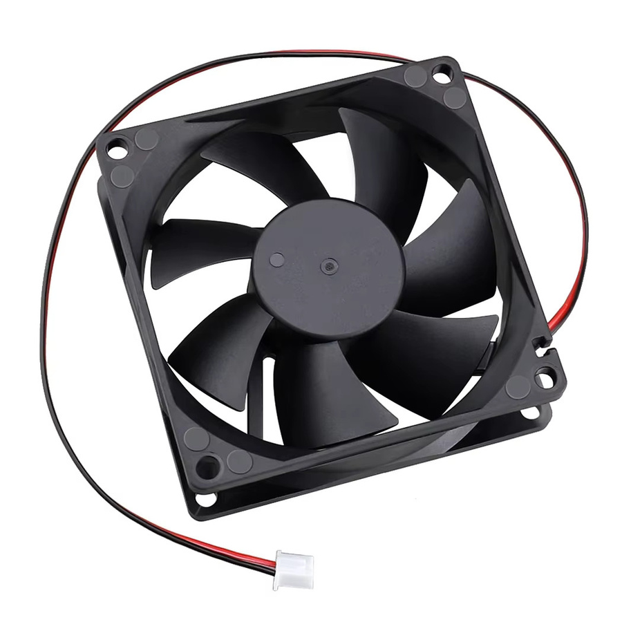 8025 Dual-Ball-Lüfter 80mm Computer-Gehäuselüfter Schwarz B/T/H: 80 x 80 x 25 mm DC 12V 24V 2-Pin - Bild 3