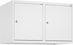 C+P Aufsatzschrank 9016/9016 in Weiß mit 2 Abteilen und Zylinderschlössern, B/T/H: 50 x 80 x 50 cm - Bild 1