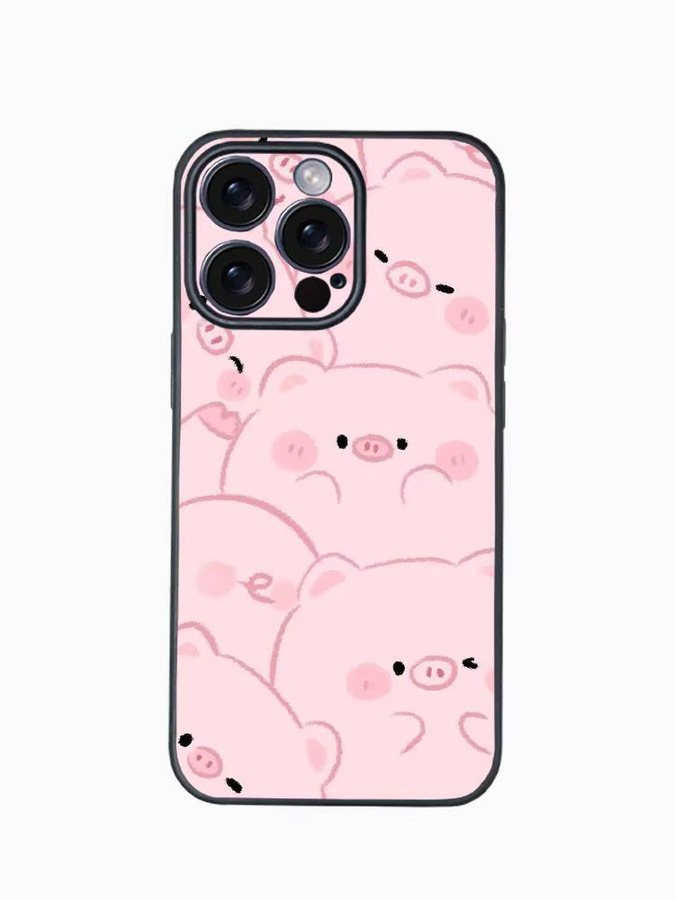 LuLu The Piggy Handyhülle für iPhone 12 13 14 15 16 17 Pro Max Plus mit Plating-Schutz in Pink - Bild 4