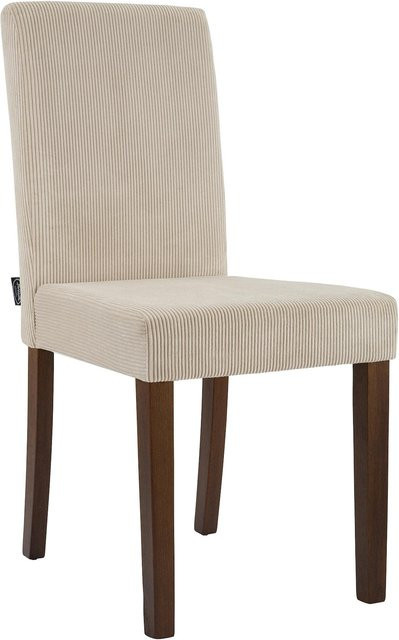 CLP Esszimmerstuhl Ina gepolstert mit Cordbezug und Holzgestell in Beige - Bild 1