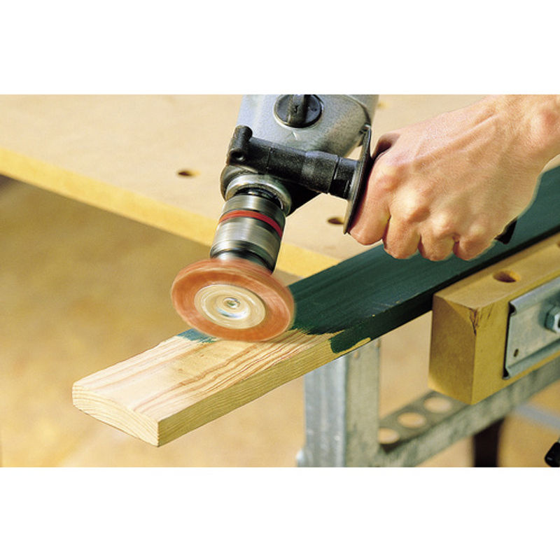 Wolfcraft Scheibenbürste aus Nylon für Metall und Holz, Durchmesser: 100 mm, rot/silber - Bild 4