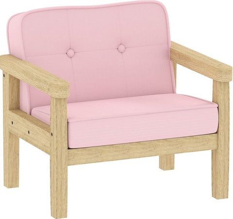 AIYAPLAY Kindersessel mit Holzrahmen in Rosa und Cordoptik für Kinder von 3-8 Jahren