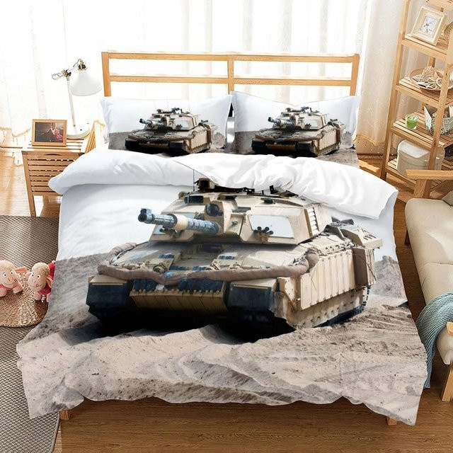JMG Household Supplies Bettwäsche-Set Militärpanzer mit Grafikdesign, Mikrofaser, Mehrfarbig, B: 172 cm, L: 218 cm - Bild 1
