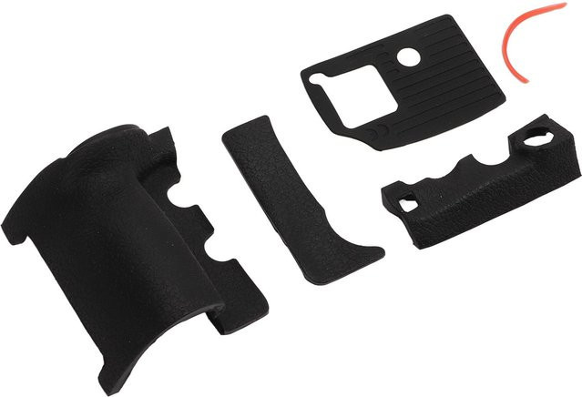 Nikon D810 Griffgummi-Set Linke Seite mit Daumen-Gummiabdeckung und Klebstoff in Schwarz und Orange - Bild 1