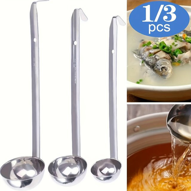 Leeseph Suppenkelle aus Edelstahl in Silber, professionelle Metallkelle für die Küche - Bild 1