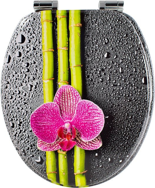 Sanfino WC Sitz Green Bamboo Toilettendeckel aus Holz mit Absenkautomatik, Farbe: Green, B/T/H: 43,5 x 43,5 x 37,5 cm - Bild 1
