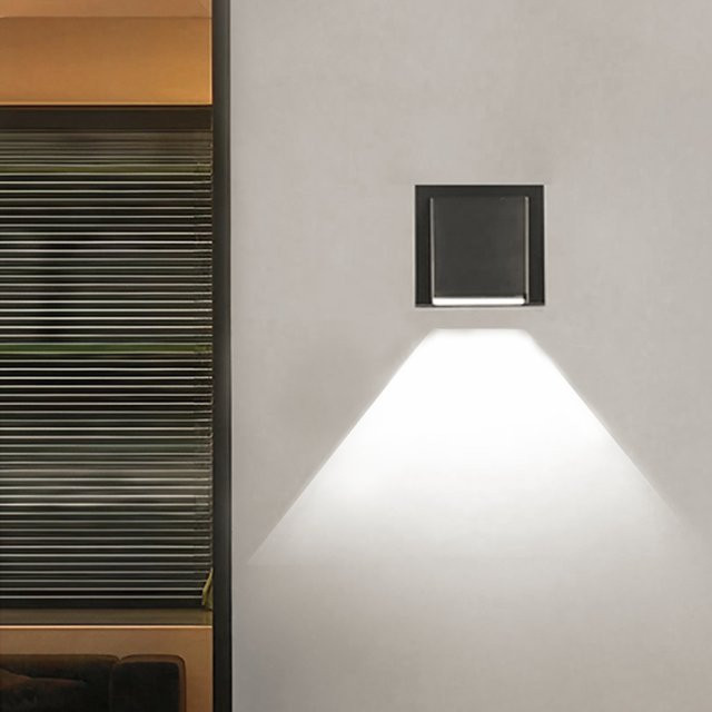 Si Solar Moderne LED-Wandleuchte in Schwarz für Wohnzimmer und Esszimmer - Bild 1