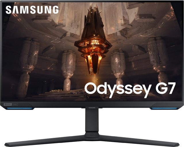 Samsung Odyssey G7 S28BG700EP Smart Gaming Monitor, 71 cm (28 Zoll), 4K UHD, Schwarz, IPS-Panel, 144 Hz, 1 ms Reaktionszeit, Widescreen mit integrierten Lautsprechern und Wi-Fi - Bild 1
