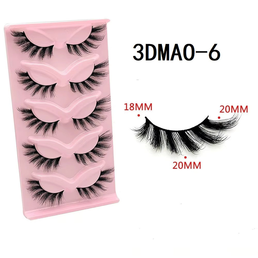 GROINNEYA Falsche Wimpern, 3D Wispy, Black, 5 Paar, Unisex - Bild 2