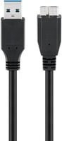 goobay USB 3.2 Gen 1 Kabel USB-A auf Micro-USB Typ B Schwarz 1,8 m - Bild 1