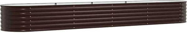 vidaXL Hochbeet aus Stahl in Braun, B/T/H: 400 x 80 x 44 cm