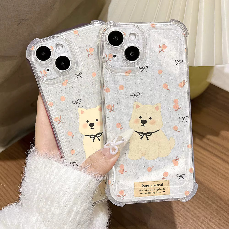 Caynes Stoßfeste Gog TPU Glitzer Handyhülle für iPhone 16 15 14 13 12 Pro Max Air in Transparent - Bild 3