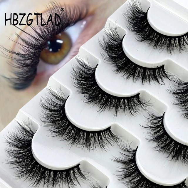 HBZGTLAD Falsche Wimpern 3D Nerz, Black, 5 Paare, Natürlich - Bild 1