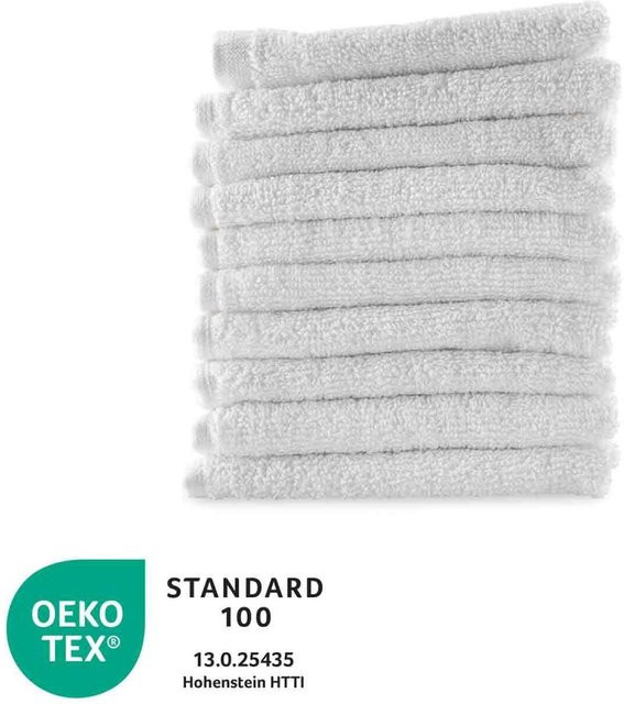 bertsch Hotelwäsche Seiflappen aus Baumwolle, Weiß, 10er Pack, B x L: 30 x 30 cm - Bild 1