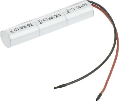 Mexcel Inline L1x3 Akkupack NiCd 3.6V 1800 mAh mit 3x Sub-C Zellen, hochtemperaturfähig, Flat-Top, weiß - Bild 1