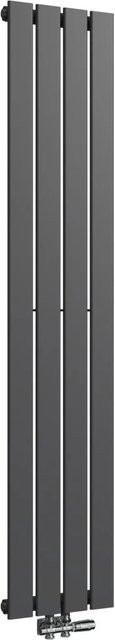 Emke Flach Badheizkörper Schwarz Vertikal Einlagig B: 160 cm, T: 30 cm, Leistung: 557W - Bild 1