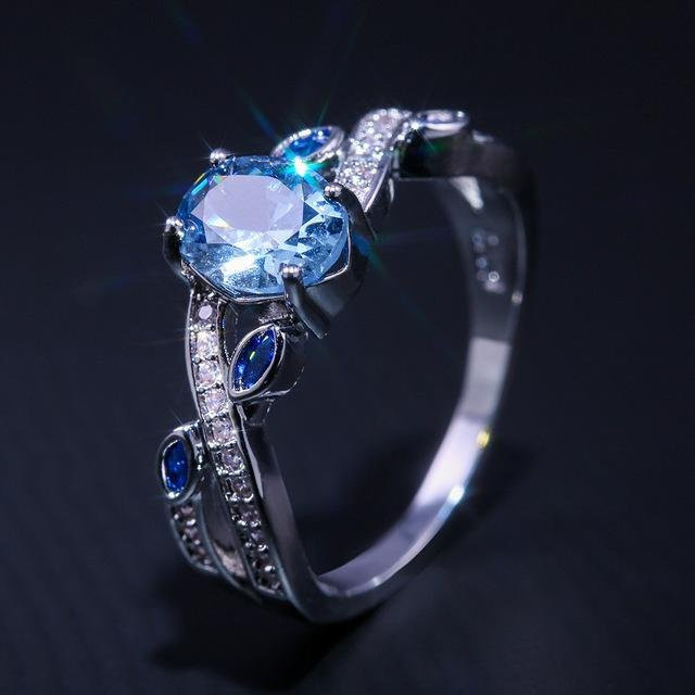 Bonnie 2 Ring 925 Silber, Zirkonia, Blau, Damen, Ringgröße 6 - Bild 1