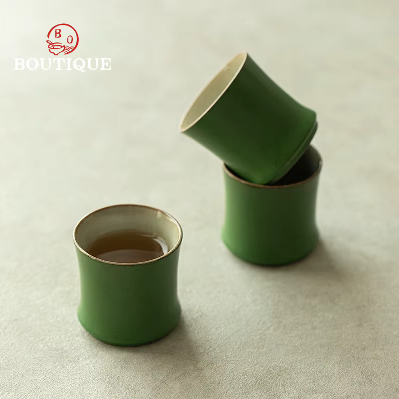 PGY Keramische Teetasse mit grüner Bambus-Glasur, 90 ml - Bild 2