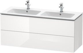 Duravit L-Cube Waschtischunterschrank wandhängend in Weiß Hochglanz B: 129 cm, T: 48,1 cm, H: 55 cm - Bild 1