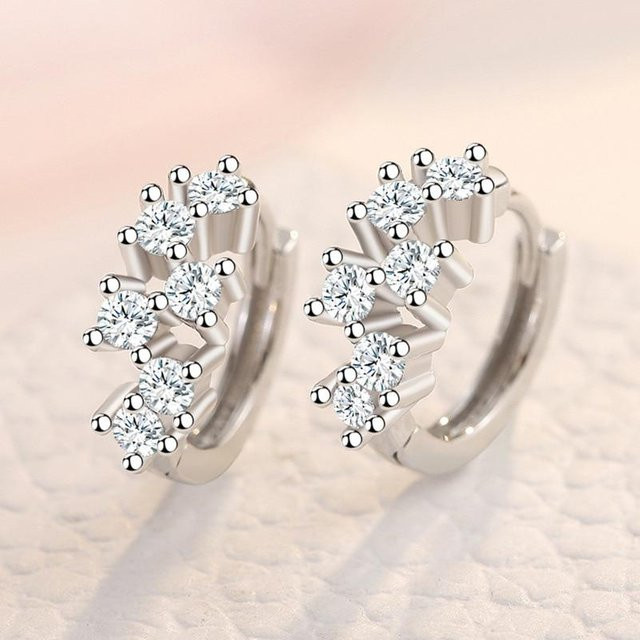 Wucifang Jewelry Ohrring, 925 Silber, Kristall, Damen - Bild 1