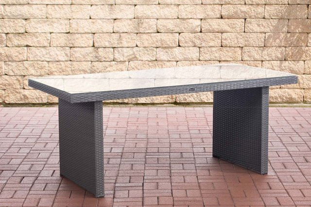 TPFGarden Tisch Avan aus Polyrattan und Glas in Grau, B: 180 cm - Bild 1