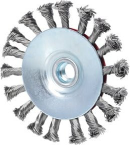 KS Tools Rostfreie Kegelform-Stahldrahtrundbürste für Winkelschleifer in Silber, Drahtstärke: 0,5 mm, Durchmesser: 115 mm - Bild 1