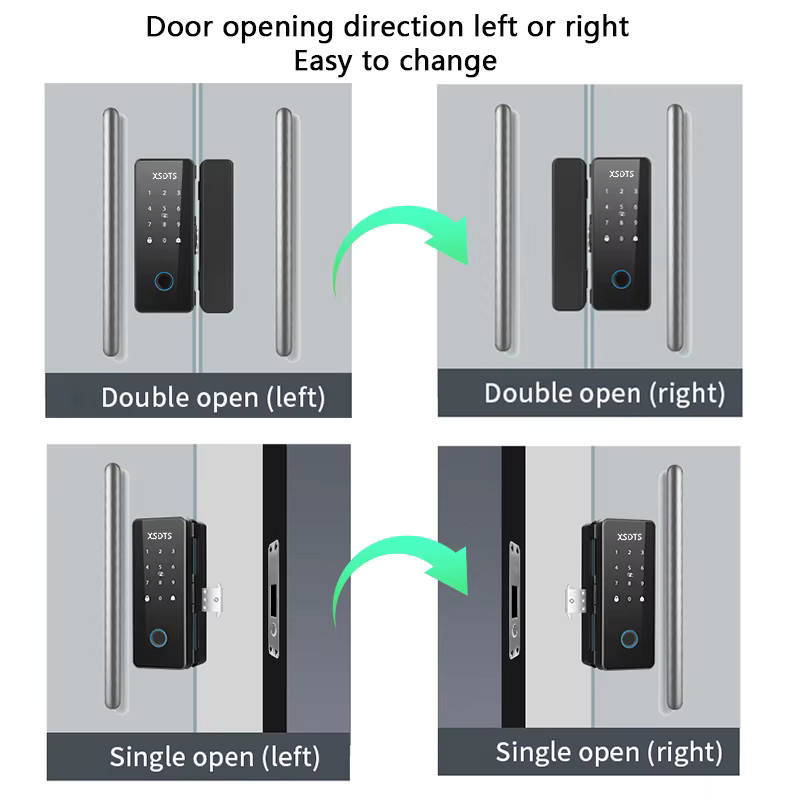 TT-Lock Intelligentes Glastürschloss mit Bluetooth, biometrischem Fingerabdruck, Passwort und Karte, elektronisches digitales Schloss für Büro und Geschäftsabteilungen von XSDTS - Bild 5