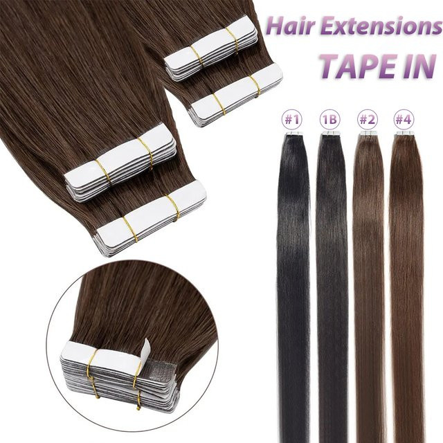 mayfive Echthaar-Tape-In-Extensions, braun, 100 % Echthaar - Bild 1