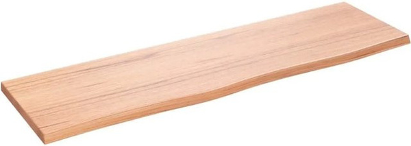 vidaXL Wandregal aus lackiertem Massivholz Eiche in Hellbraun, B/T/H: 100 x 30 x 2 cm