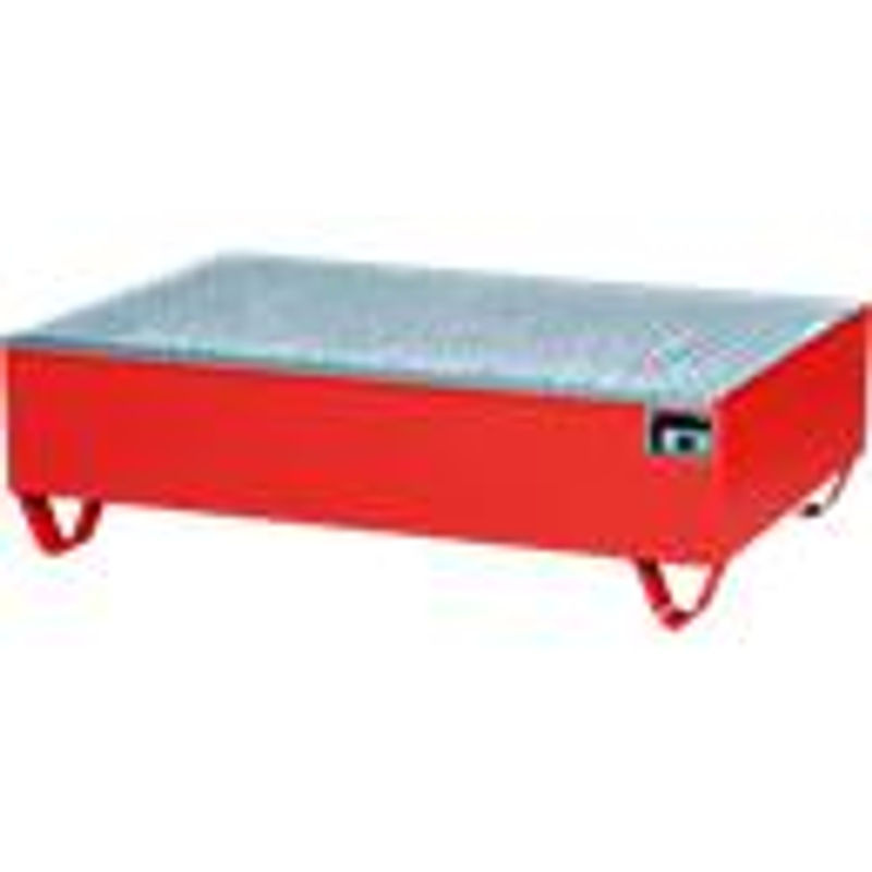 Bauer Südlohn Auffangwanne für 2 Fässer à 200 l mit verzinktem Gitterrost aus Stahl, Farbe: Feuerrot, B/T/H: 80 x 120 x 36 cm - Bild 2