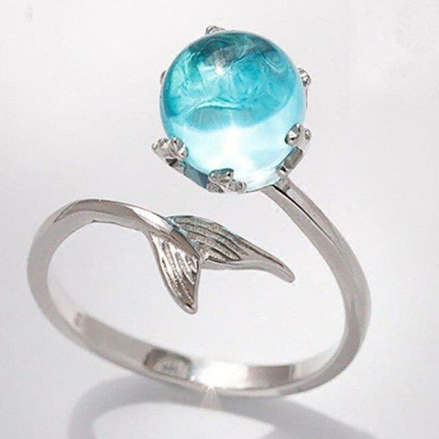 YIRAN Jewelry Ring 925 Silber, Blauer Kristall, Damen - Bild 1