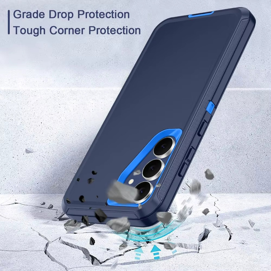 Robuste 3-Schicht-Schutzhülle für Samsung Galaxy S26 S25 S24 S23 S22 Ultra Plus in Schwarz, Rot oder Blau mit matter stoßfester Abdeckung - Bild 2